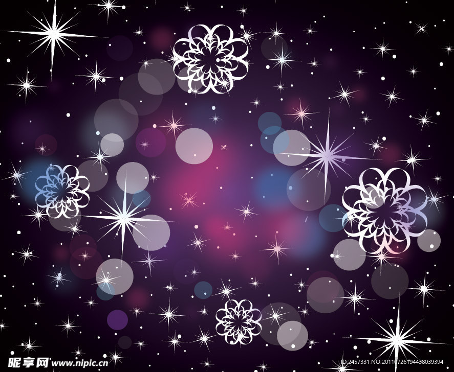 线条星光雪花梦幻背景