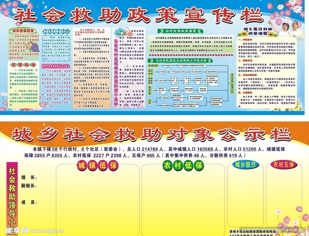 社会救助政策宣传栏 公示栏