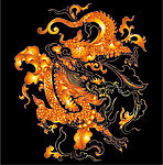 中国龙纹花纹