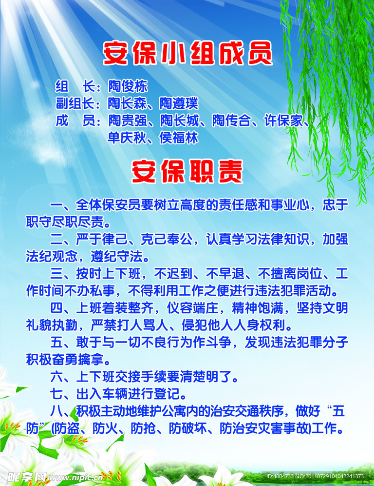 职责展板
