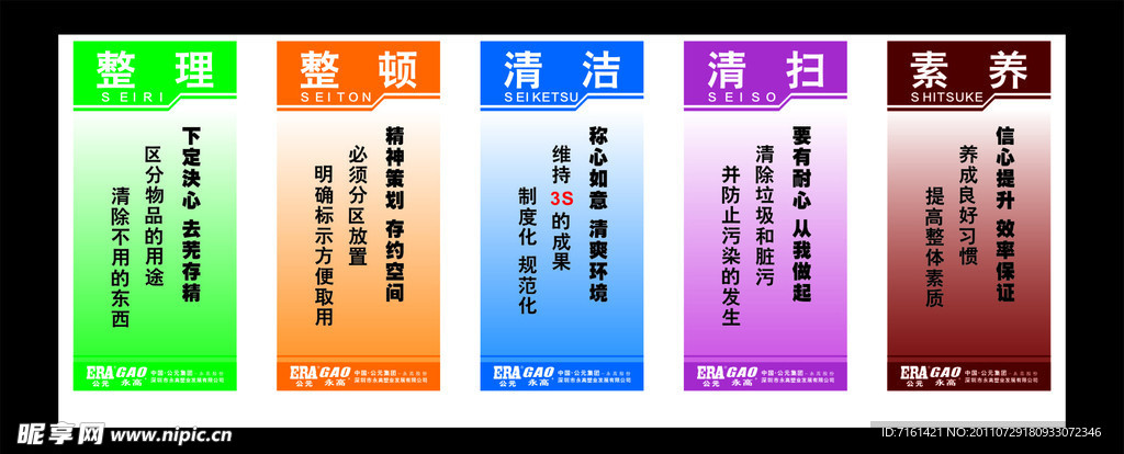 5S标语 企业展板