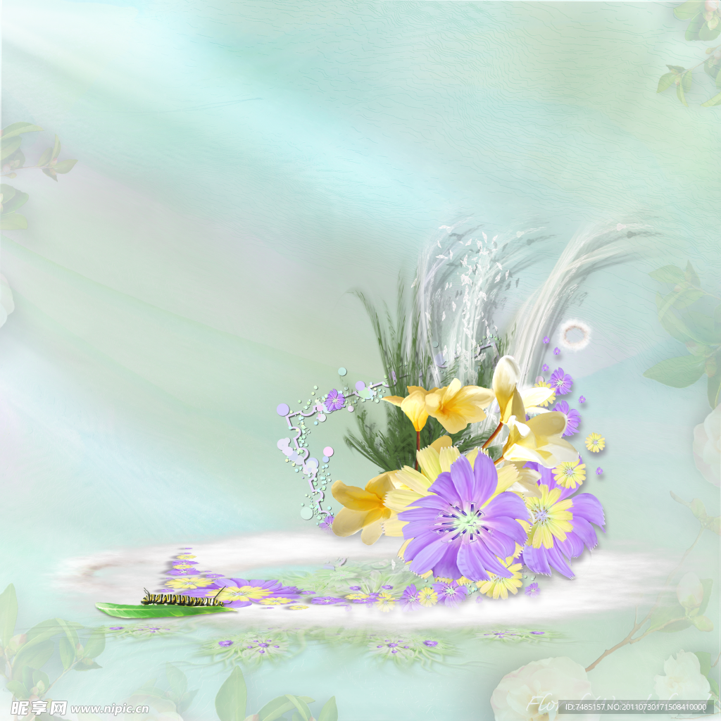 花朵相框背景