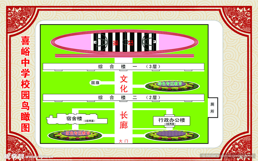 喜峪中学校园鸟瞰图