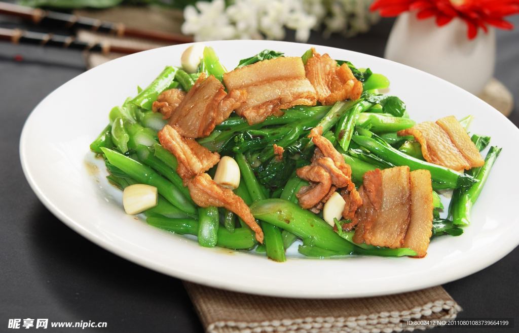 菜心炒五花肉
