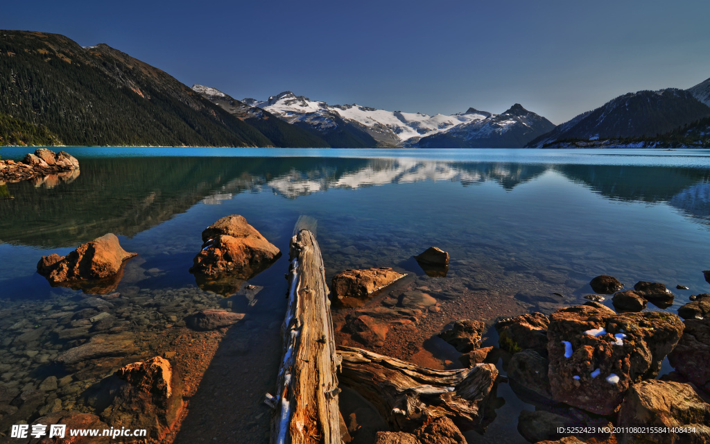 蓝色湖泊美景