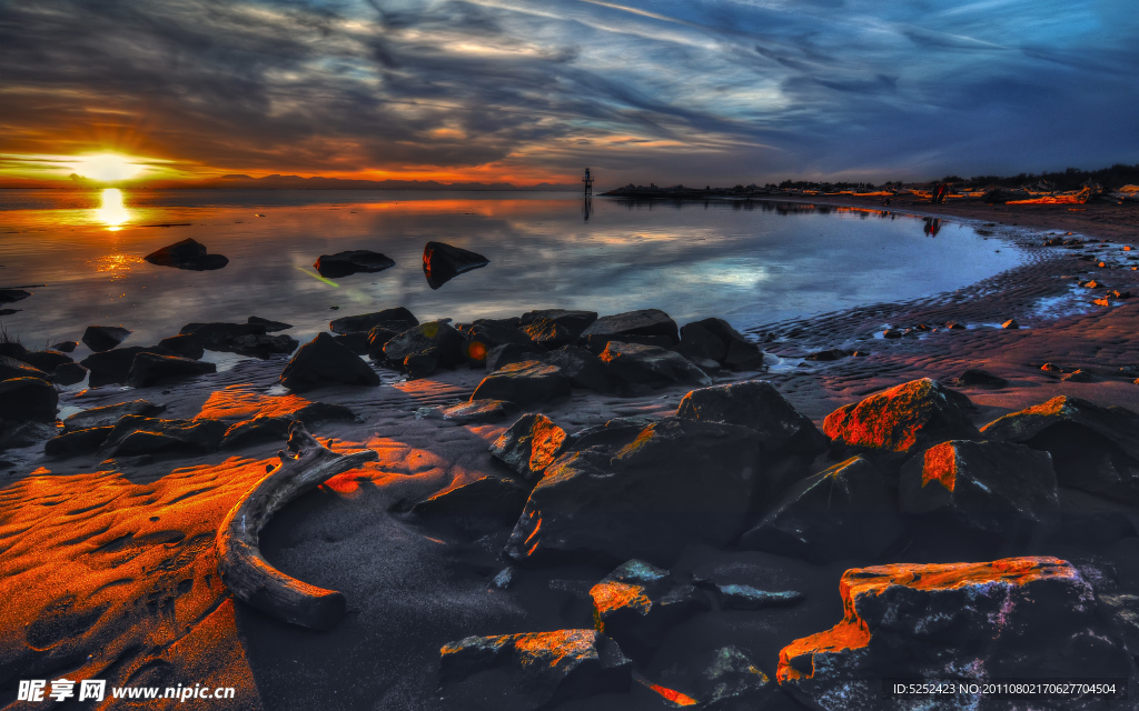 夕阳海景