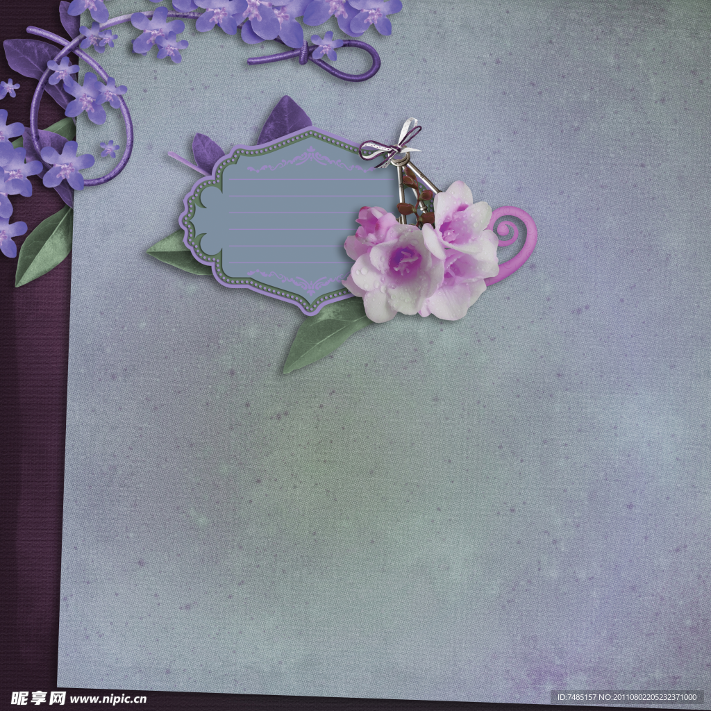 花朵花纹花藤相框背景