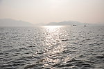 湖水 山 夕阳