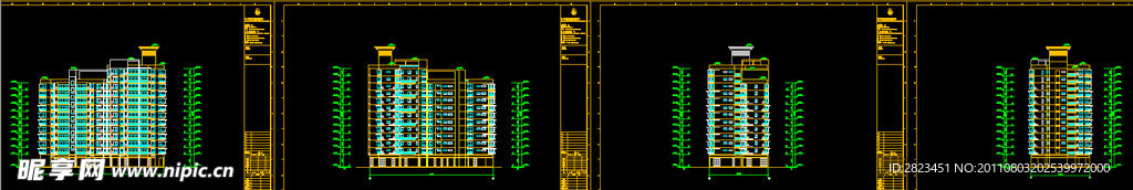 住宅楼立面图侧面图