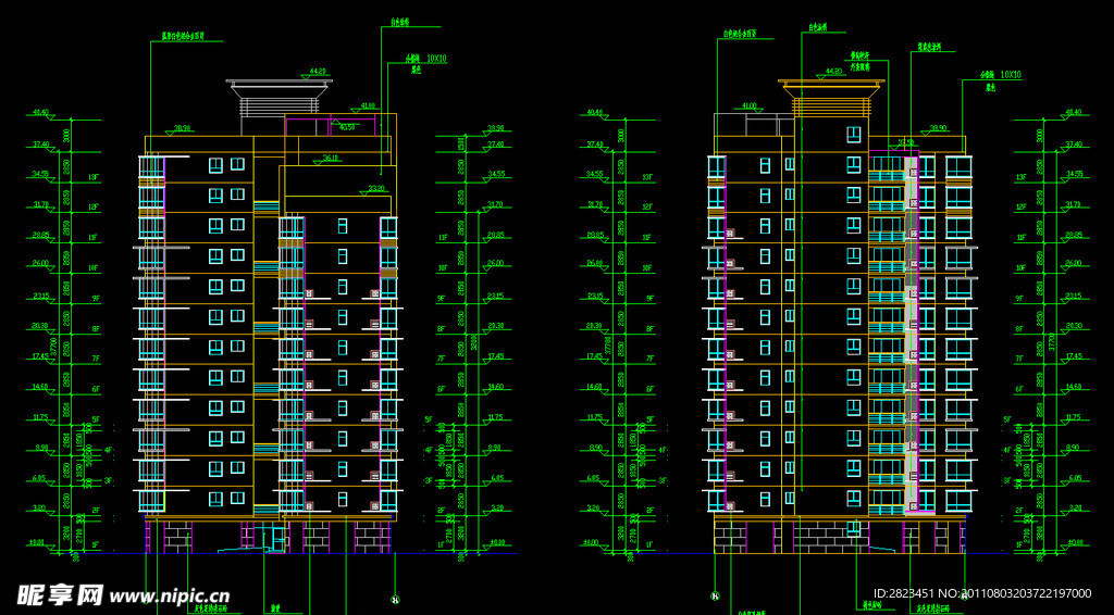 住宅楼立面图侧面图