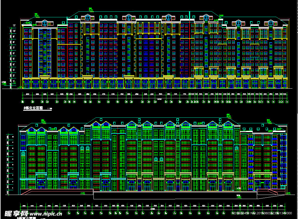 住宅楼南北立面图