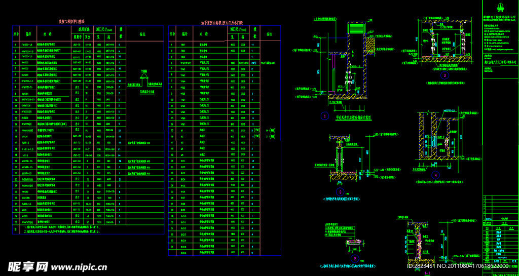 民防 地下工程门窗表 节点大样