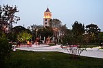 夜幕降临小花园