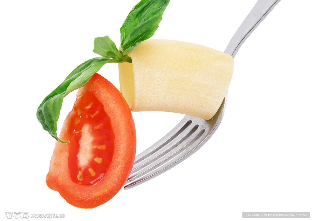 叉子和西红柿