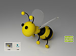 金黄色可爱小蜜蜂3D三维建模模型