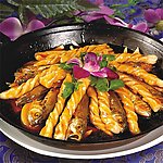 平锅小黄鱼粘卷子
