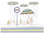 雨中等车