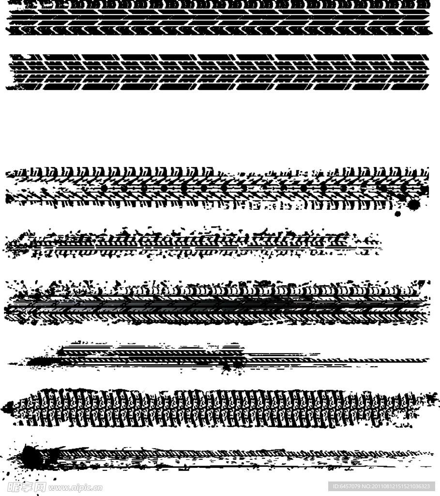 轮胎印痕矢量素材