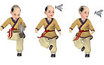 小孩踢键子动画3dmax模型带贴图 附骨 有动作