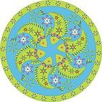 圆形鱼纹适合纹样