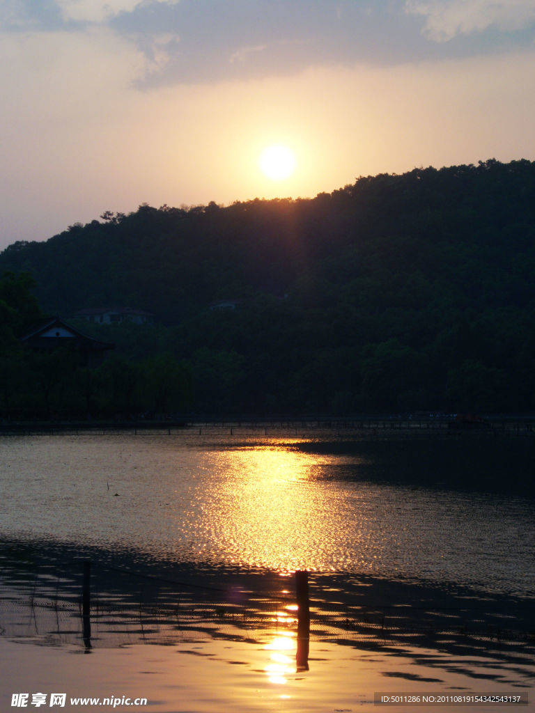 西湖 夕阳