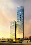 高层建筑黄昏效果图