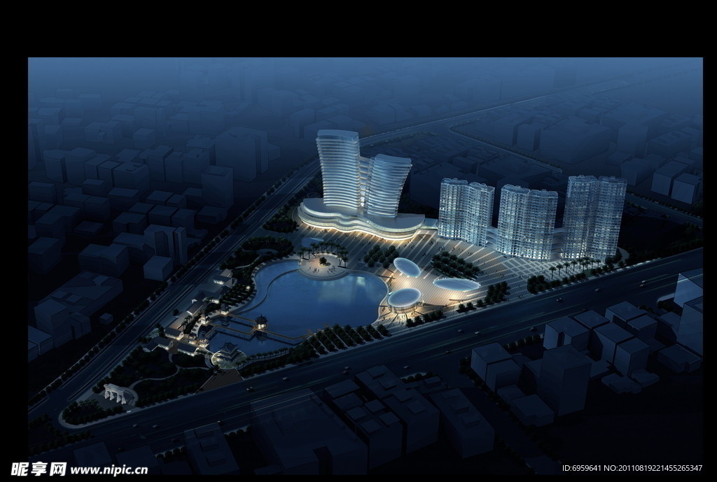 商业广场建筑效果图
