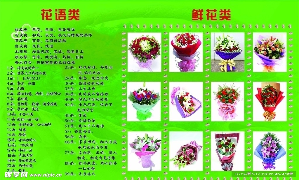 鲜花展板
