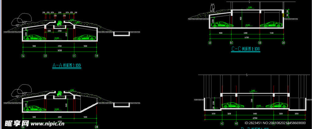地下车库剖面图