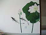 荷花墙绘壁画