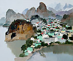 江畔古镇