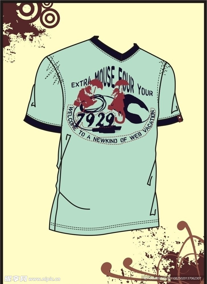 男装 T shirt 印花设计 老鼠商人