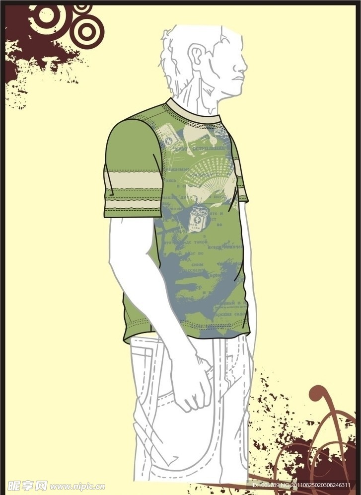 男装 T shirt 印花设计 上海印象