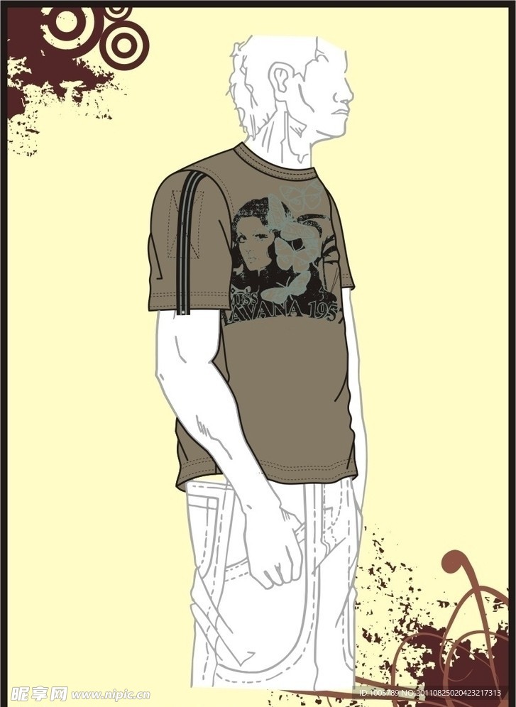 男装 T shirt 印花设计 70s女星