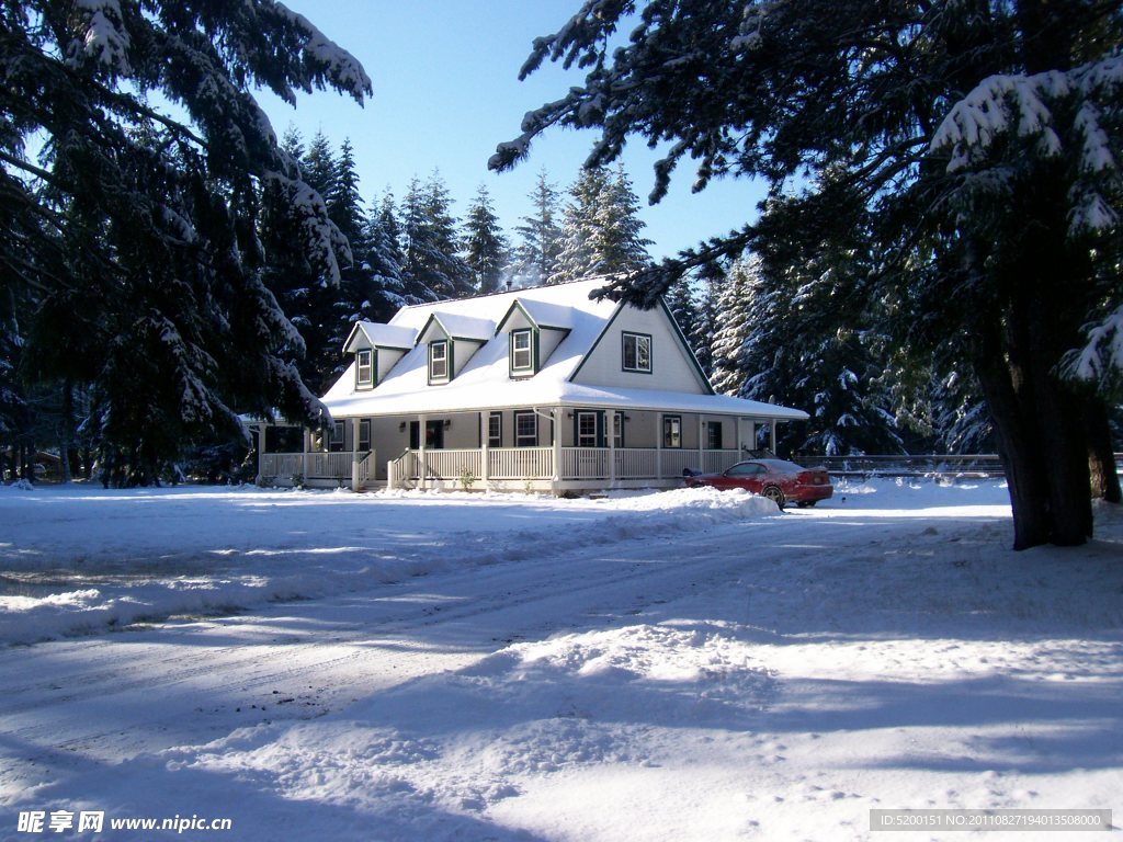 雪景别墅