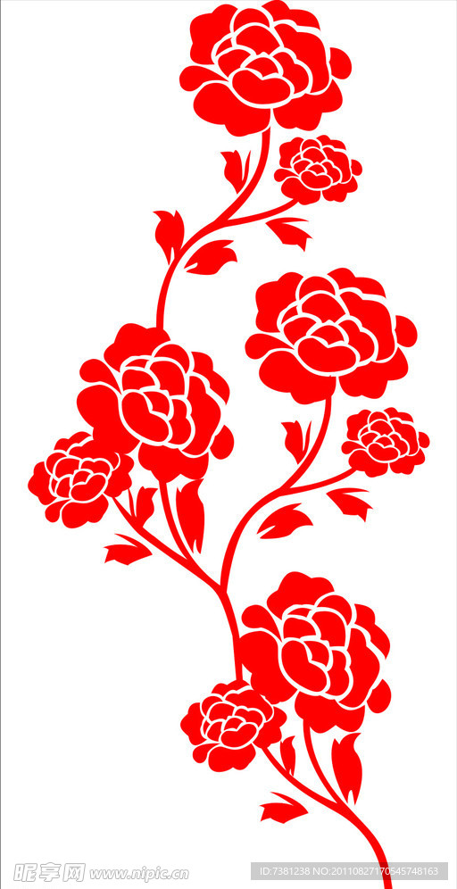 牡丹花雕刻 背景墙素材图案