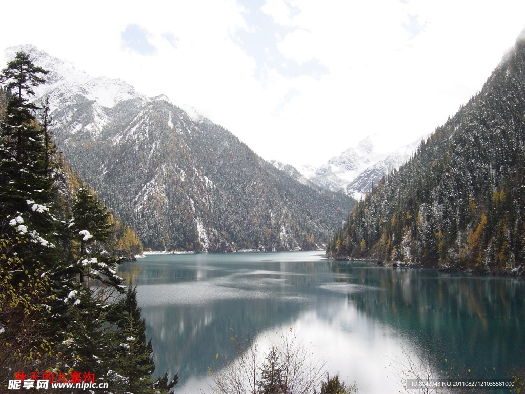 山水 雪景 冬季