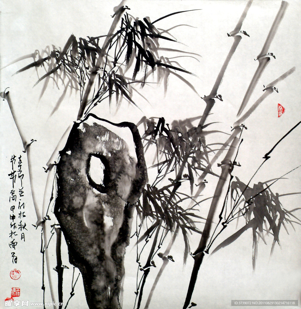 竹子水粉画