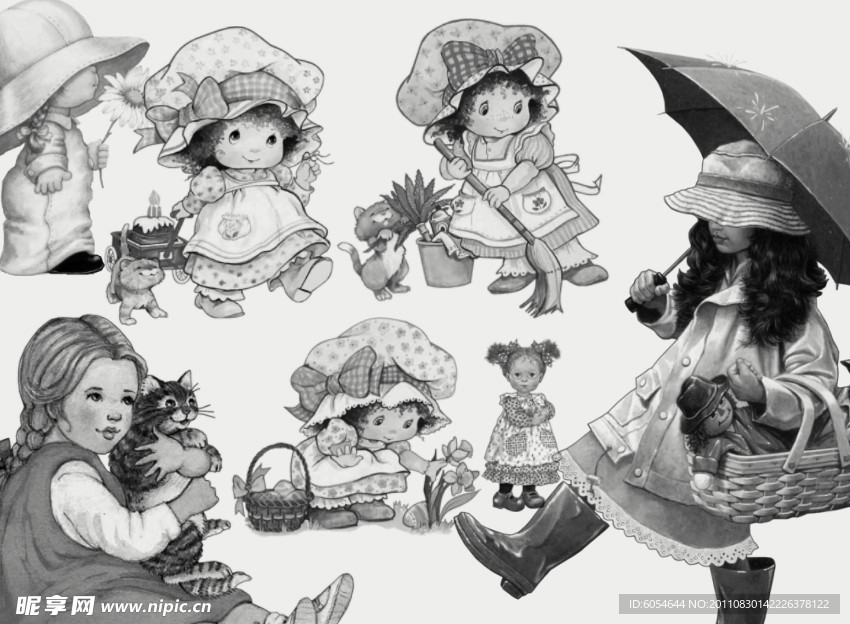 可爱卡通小女孩笔刷