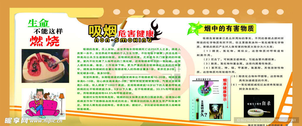 吸烟危害健康展板