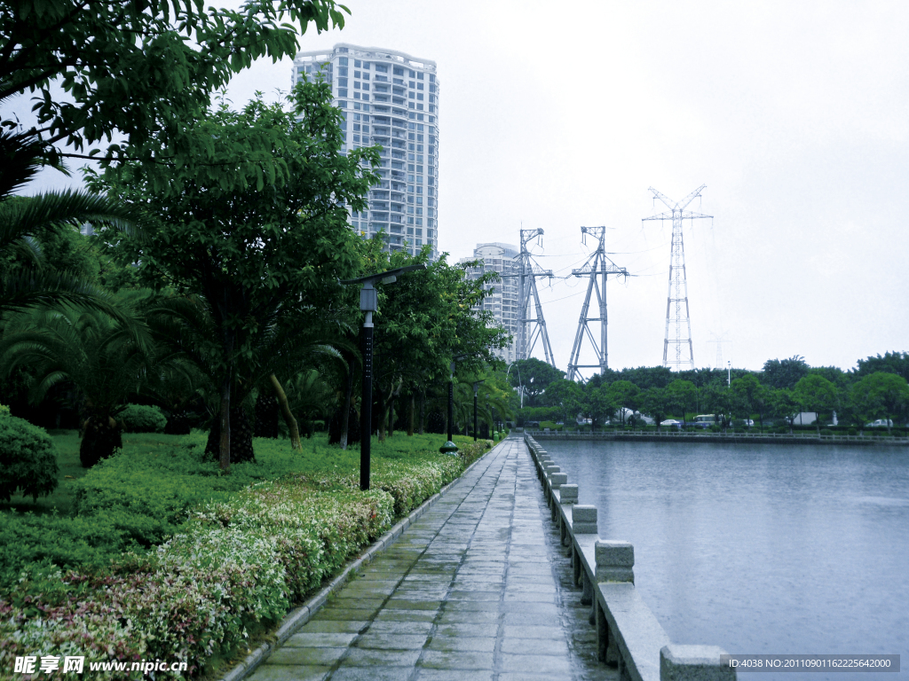 厦门筼筜湖雨景