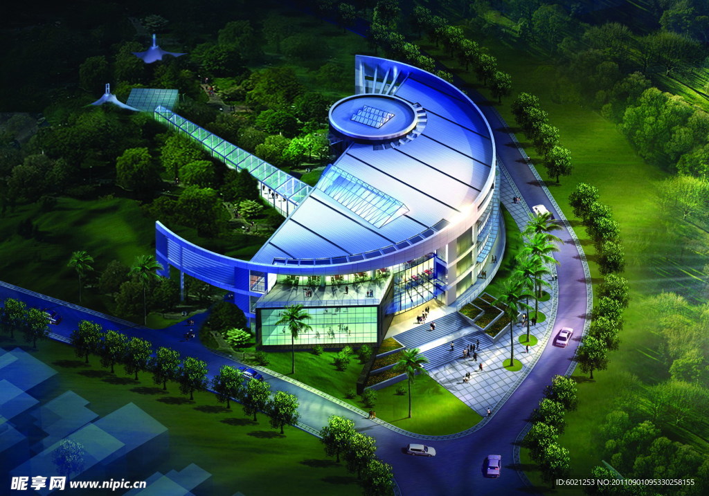 高清建筑夜景效果图