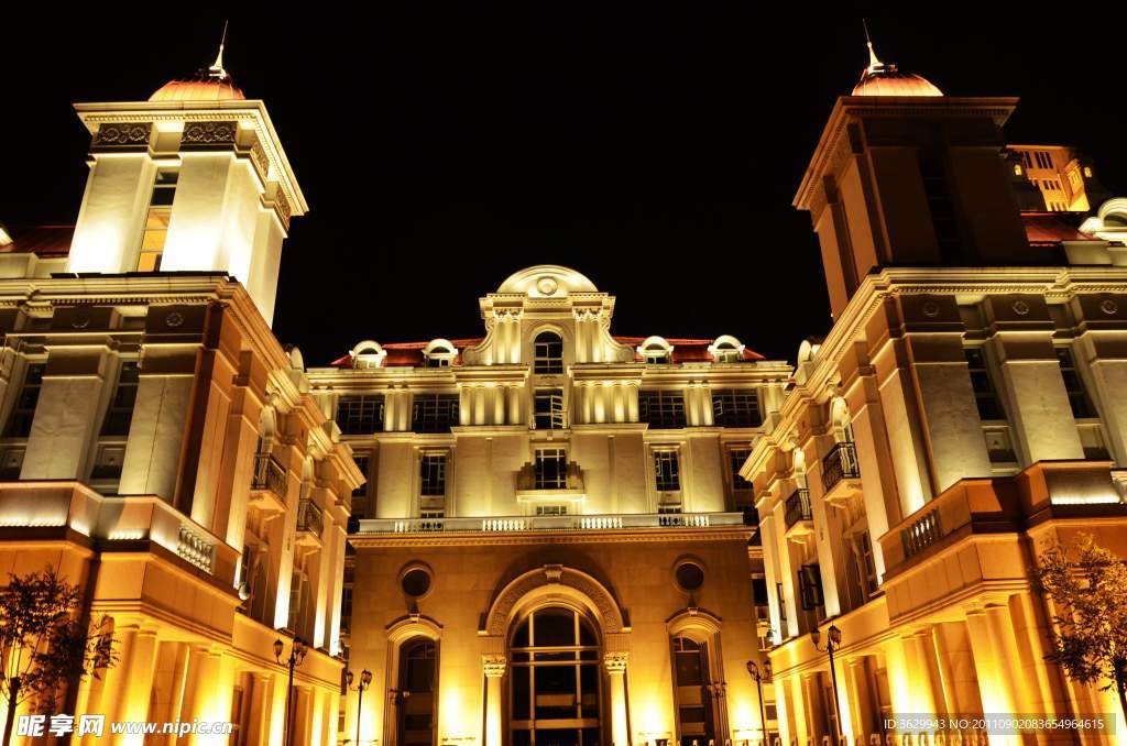 欧式建筑夜景