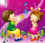 吹喇叭的小孩