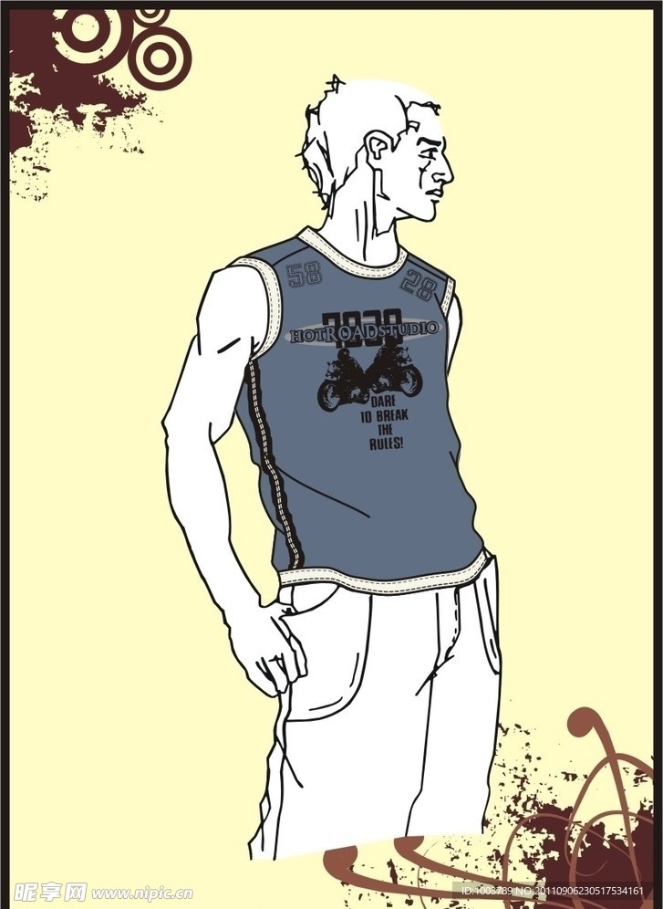 男装 T shirt 印花设计 暴力赛车