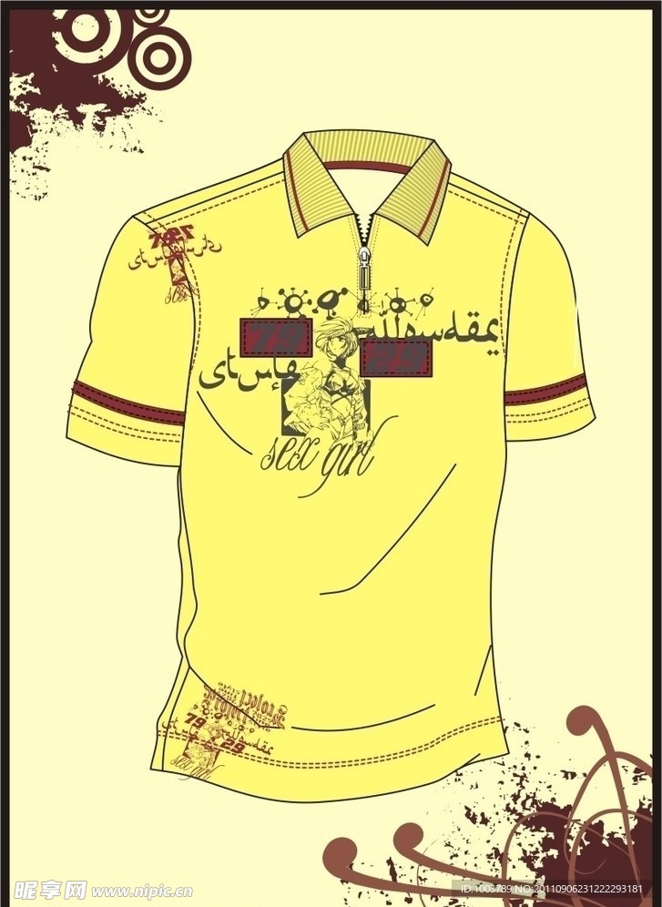 男装 T shirt 印花设计 动漫加贴布绣