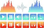 耳机符号图标 音波