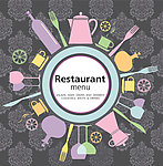 欧式花纹餐厅菜单封面设计