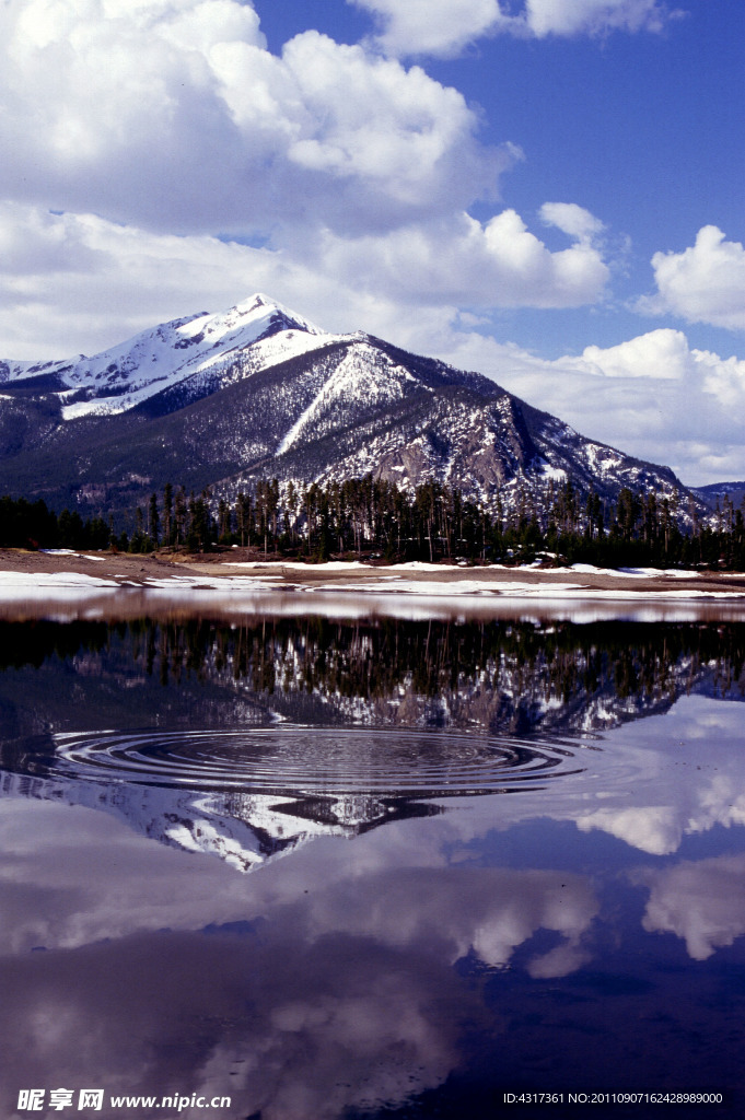 雪山与湖