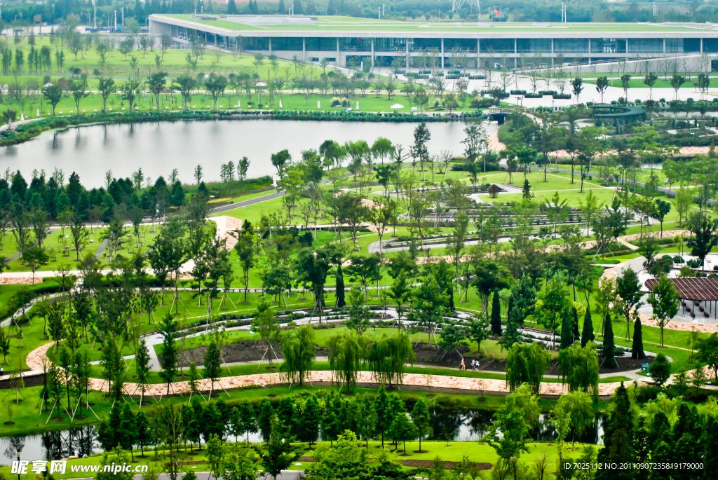 俯瞰辰山植物园全景